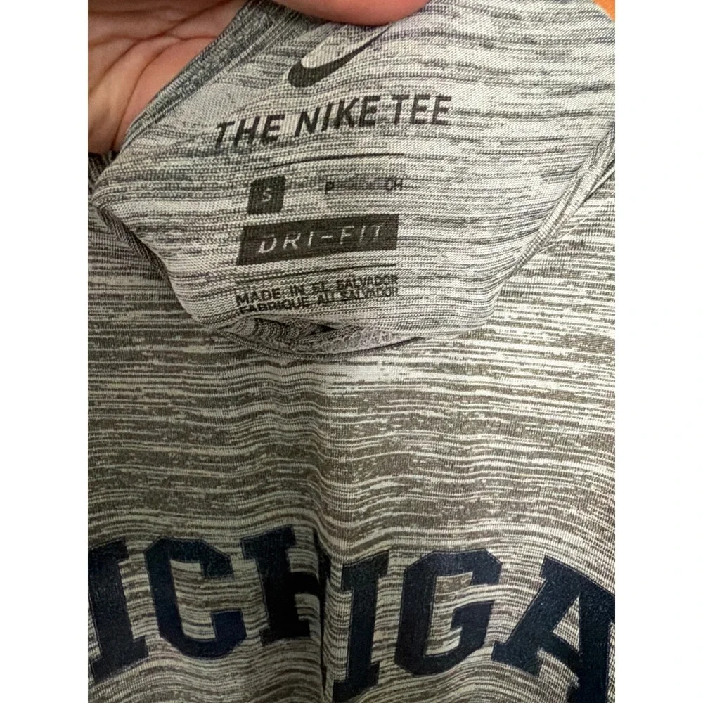 Jordan Michigan Wolverines Dri-FIT Grey Space Dye T-Shirt Small Jumpman NCAA
